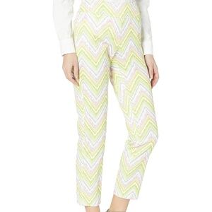 Krazy Larry Pull-On Stretch Ankle Pants Chevron Multi Pastel Size 4